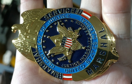 Distintivos policiais personalizados Departamento de Justiça dos Estados Unidos Marechal
