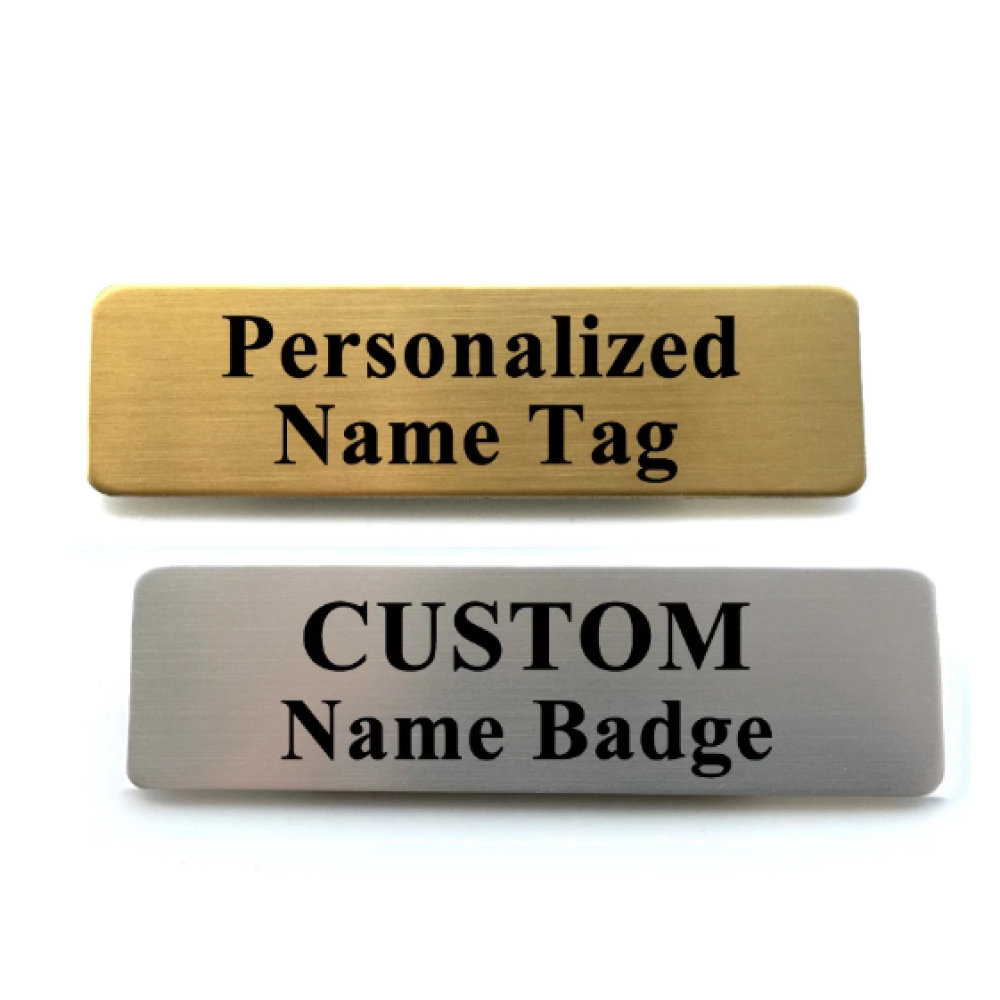 Wholesale gold sliver Blank Magnetic Stainless Steel Nametag Pin  Tags Name Badge